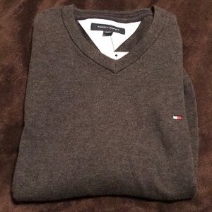 Tommy Hilfiger V Neck Sweater Gray